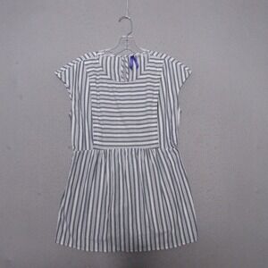 Seraphine Maternity Top 4 Blue White Stripe Nursing Zip Babydoll Cotton‎